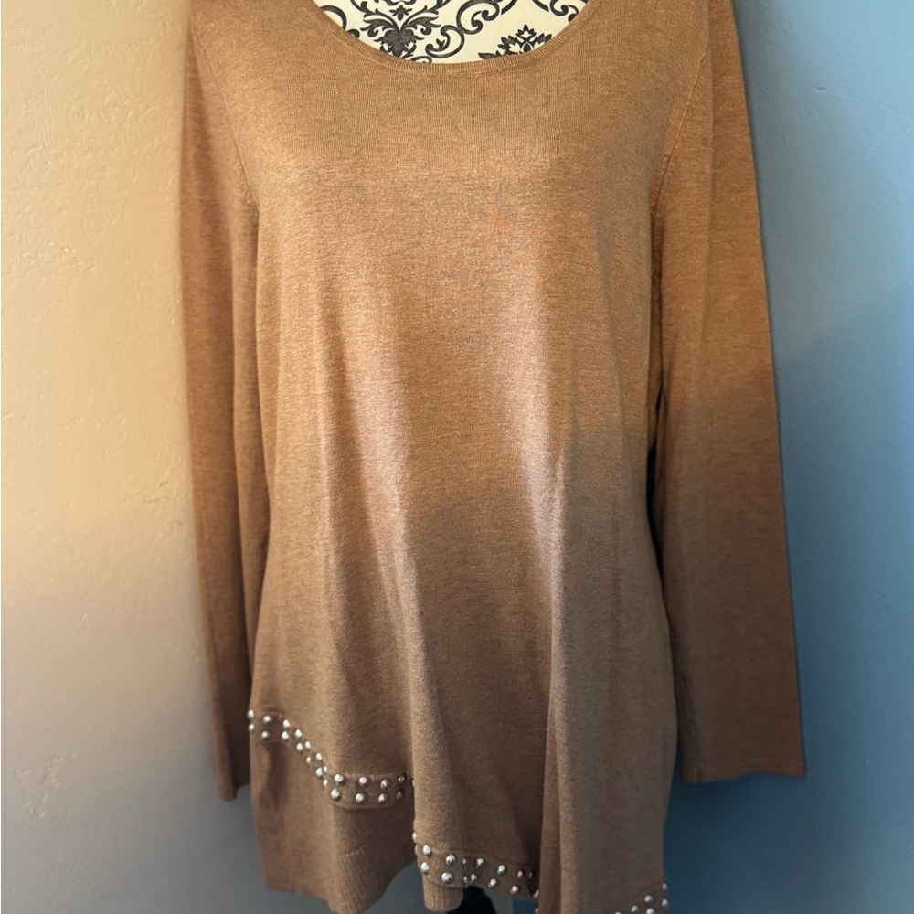 INC International Concepts wool Brown Tunic with silver studs 🍂